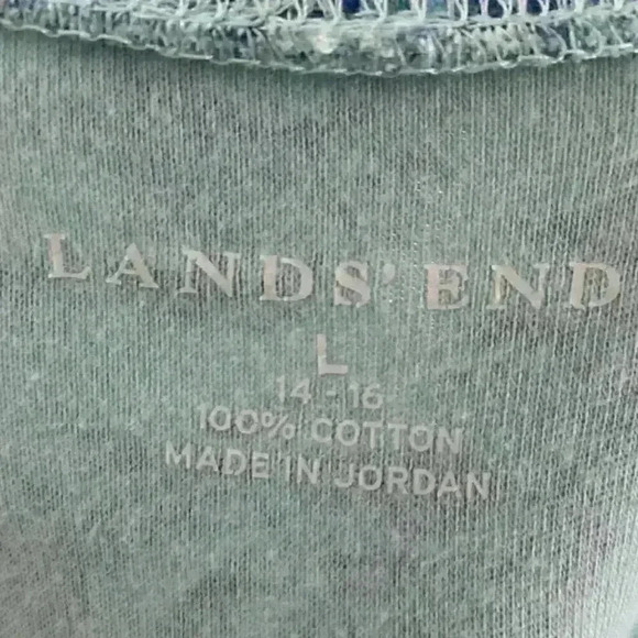 Lands end womens long sleeve top size L blue Paisley mock neck - Picture 6 of 9